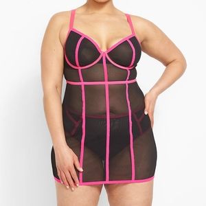 Lane Bryant Sz 46DDD NWT Unlined Demi Mesh Slip